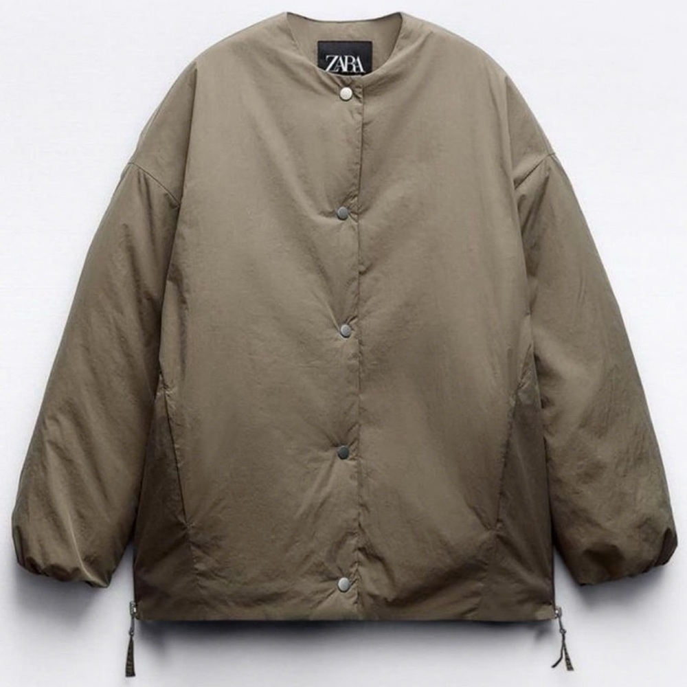 Zara Taupe Quilted Jacket